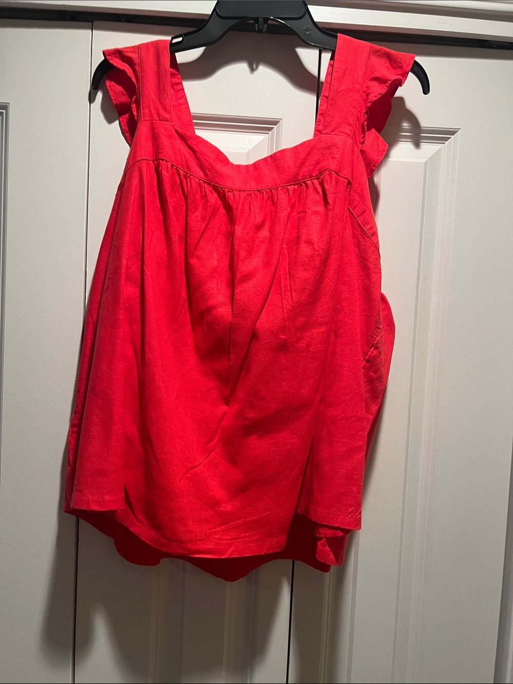 crown & ivy Hot Pink Ruffled Strap Tank